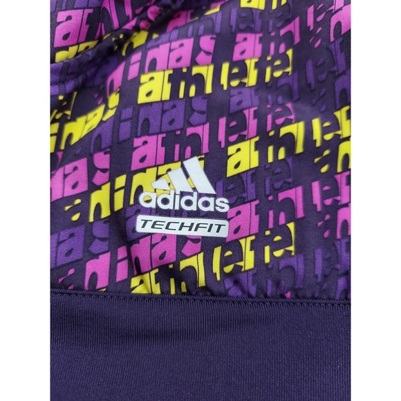 Adidas Hoodie Womens Medium Purple Techfit Climalite Half Zip Thumbholes Running - Picture 9 of 13